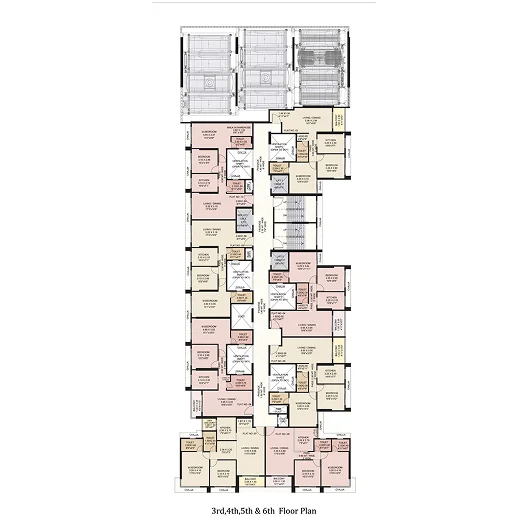 3<sup>rd</sup>, 4<sup>th</sup>, 5<sup>th</sup> & 6<sup>th</sup> Floor Plan floor plan